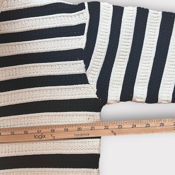 Striped Nautical Sweater Women's Large Chunky Knit Pullover Blue White Coastal - Picture 9 of 11